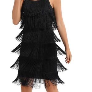 Black Fringe Dress